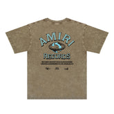 Amiri Washed Distressed T Shirt Printed Trendy Pure Cotton